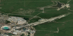 Satellite imagery of Mirny Airport (east of the Mir mine)